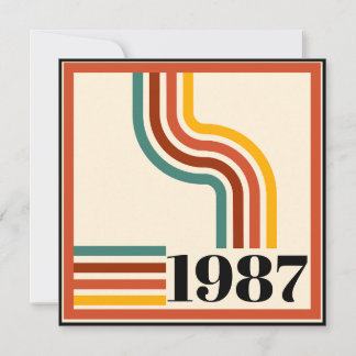 Vintage Geboren 1987 Retro Streifen 40. Geburtstag Einladung