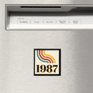 Vintage Geboren 1987 Retro Streifen 40. Geburtstag Magnet