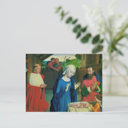 Vintage Geburt Jesu Postkarte (Stehend Vorderseite)