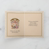 Vintage Geburt Jesus Religiöse Engel Karte (Innenseite)