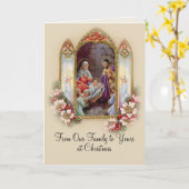 Vintage Geburt Traditionelle Weihnachtsfamilie Karte (Gelbe Blume)