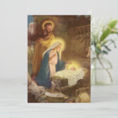 Vintage Geburt, Weihnachts-Party Einladung (Stehend Vorderseite)