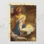 Vintage Geburt, Weihnachts-Party Einladung (Vorne/Hinten)