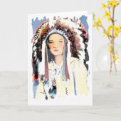 Vintage gebürtiger Amerikaner-Gruß-Karte Karte (Gelbe Blume)