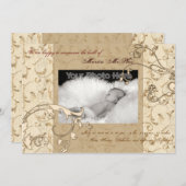 Vintage Geburtsankündigung wirbeln Ankündigung (Vorne/Hinten)