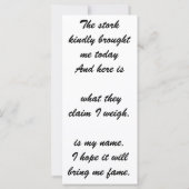 Vintage Geburtserklärung mit Stork (Rückseite)