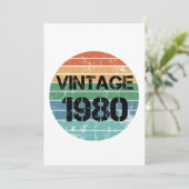 Vintage Geburtskarte 1980 Einladung (Stehend Vorderseite)