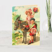 Vintage Geburtskarte des Donkey Karte (Vorderseite)