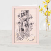 Vintage Geburtskarte Karte (Gelbe Blume)