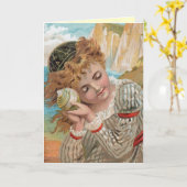 Vintage Geburtskarte Karte (Gelbe Blume)