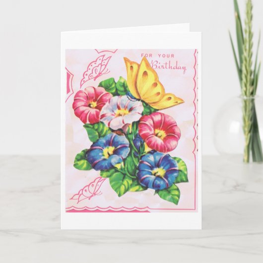 Vintage Geburtskarte Karte (Vorderseite)