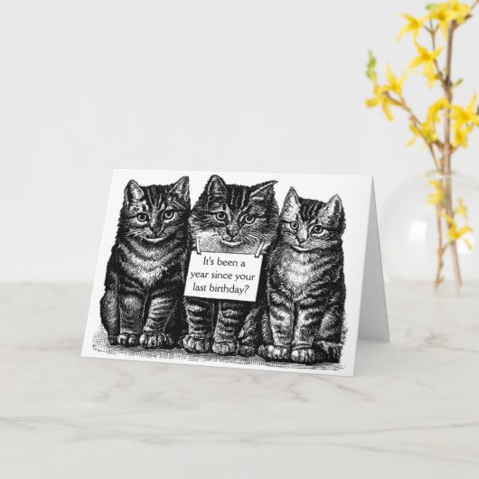 Vintage Geburtskarte Karte (Gelbe Blume)