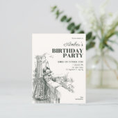 Vintage-Geburtstag Einladung (Stehend Vorderseite)