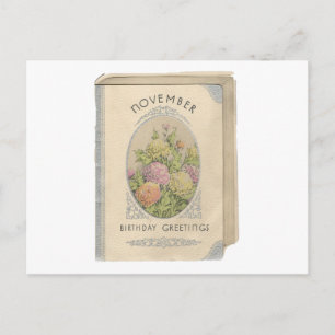 Vintage-Geburtstag im November Postkarte