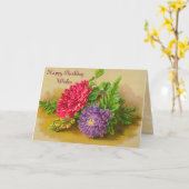 Vintage Geburtstags-Blumen Karte (Gelbe Blume)