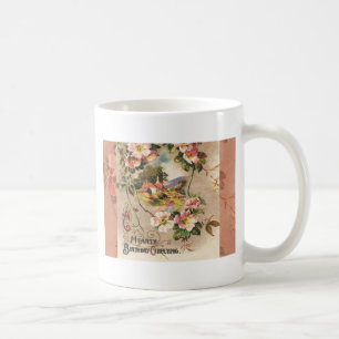 Vintage Geburtstags-Blumen-Landhaus im viktorianis Kaffeetasse