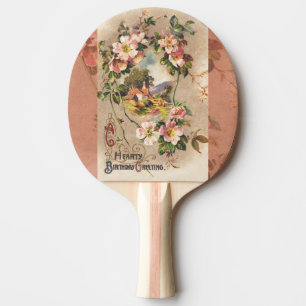 Vintage Geburtstags-Blumen-Landhaus im viktorianis Tischtennis Schläger