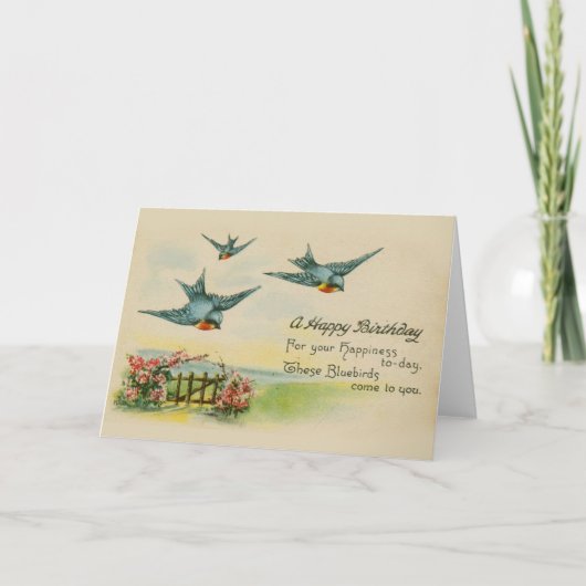 Vintage Geburtstags-Karte Karte (Vorderseite)