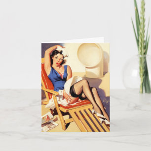Vintage-Geburtstags-Pinup Karte