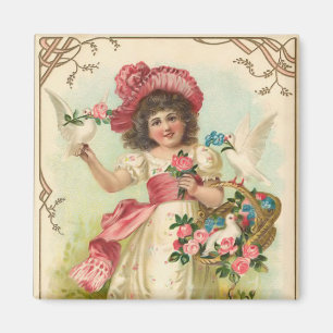 Vintage-Geburtstags-Quadrat-Magnet Magnet