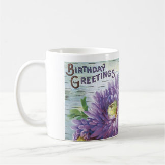 Vintage Geburtstags-Schale mit Blumen Kaffeetasse