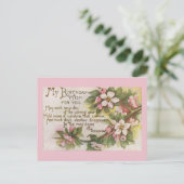 Vintage Geburtstagsblüten Postkarte (Stehend Vorderseite)