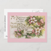 Vintage Geburtstagsblüten Postkarte (Vorne/Hinten)