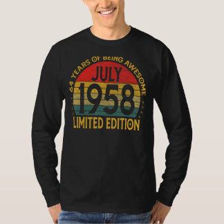 Vintage Geburtstagsdekoration Juli 1958 T-Shirt
