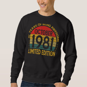 Vintage Geburtstagsdekoration Oktober 1981 Sweatshirt