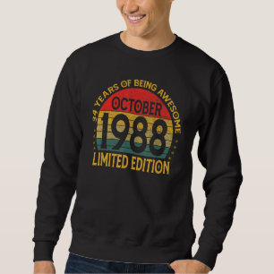 Vintage Geburtstagsdekoration Oktober 1988 Sweatshirt