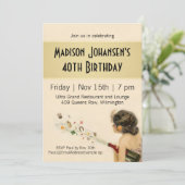 Vintage Geburtstagsfeier Einladung (Stehend Vorderseite)