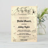 Vintage Geburtstagsfeier Retro Brautparty Einladung (Stehend Vorderseite)