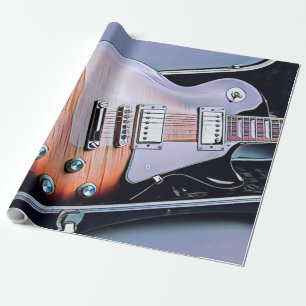 Vintage Geburtstagsgeschenk für Gitarre Geschenkpapier