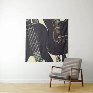 Vintage Geburtstagsgeschenk für Gitarre Wandteppich