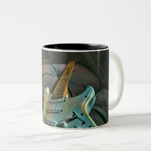 Vintage Geburtstagsgeschenk für Gitarre Zweifarbige Tasse