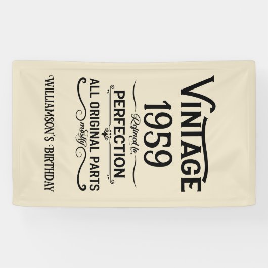 Vintage Geburtstagsgeschenke schwarz Banner (Horizontal)