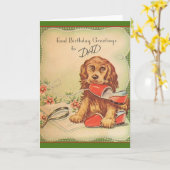 Vintage Geburtstagsgruß für Vater Grußkarte Karte (Gelbe Blume)