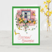 Vintage Geburtstagsgrüße Karte (Gelbe Blume)