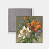 Vintage Geburtstagsgrüße mit Lily-Blume Magnet (Vorderseite/Rückseite)