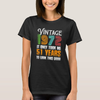 Vintage Geburtstagsidee von 1972 - 51 Jahre für de T-Shirt