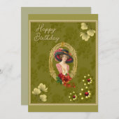Vintage Geburtstagskarte (Vorne/Hinten)