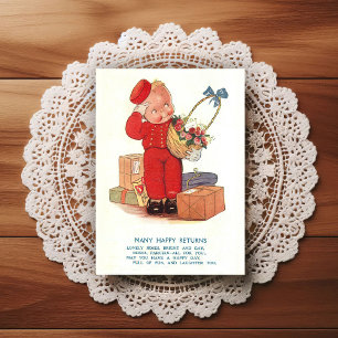 Vintage Geburtstagskarte aus dem frühen 20. Jahrhu Postkarte