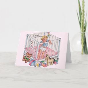 Vintage Geburtstagskarte des Babys Karte