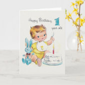 Vintage Geburtstagskarte eines Jahres Karte (Gelbe Blume)