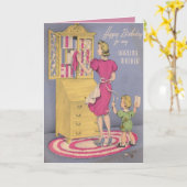 Vintage Geburtstagskarte für Ihre Mama Karte (Gelbe Blume)