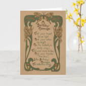 Vintage Geburtstagskarte - Jugendstil Karte (Gelbe Blume)