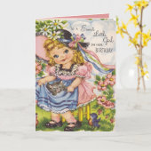 Vintage Geburtstagskarte Karte (Gelbe Blume)