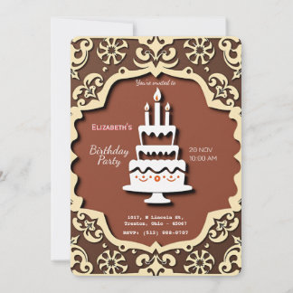 Vintage Geburtstagskarte - Klassisches Design Einladung