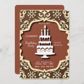 Vintage Geburtstagskarte - Klassisches Design Einladung (Vorne/Hinten)