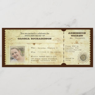 Vintage Geburtstagskarte mit Ihrem Foto Einladung